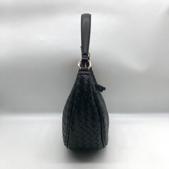 On 34th Black Woven Crossbody Convertible Satchel Bag - Picture 4 of 10